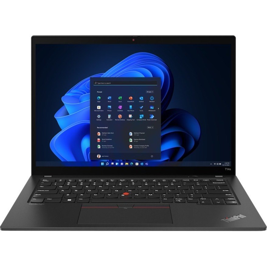 Lenovo ThinkPad T14s Gen 3 21BR0010UK 35.6 cm (14") Notebook - WUXGA - 1920 x 1200 - Intel Core i5 12th Gen i5-1240P Dodeca-core (12 Core) 1.70 GHz - Intel Evo Platform - 16 GB Total RAM - 16 GB On-board Memory - 256 GB SSD - Thunder Black