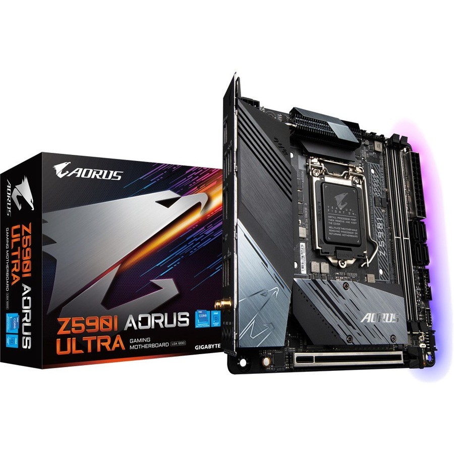 GIGABYTE Ultra Durable Z590I AORUS ULTRA Desktop Motherboard - Intel Z590 Chipset - Socket LGA-1200 - Intel Optane Memory Ready - Mini ITX