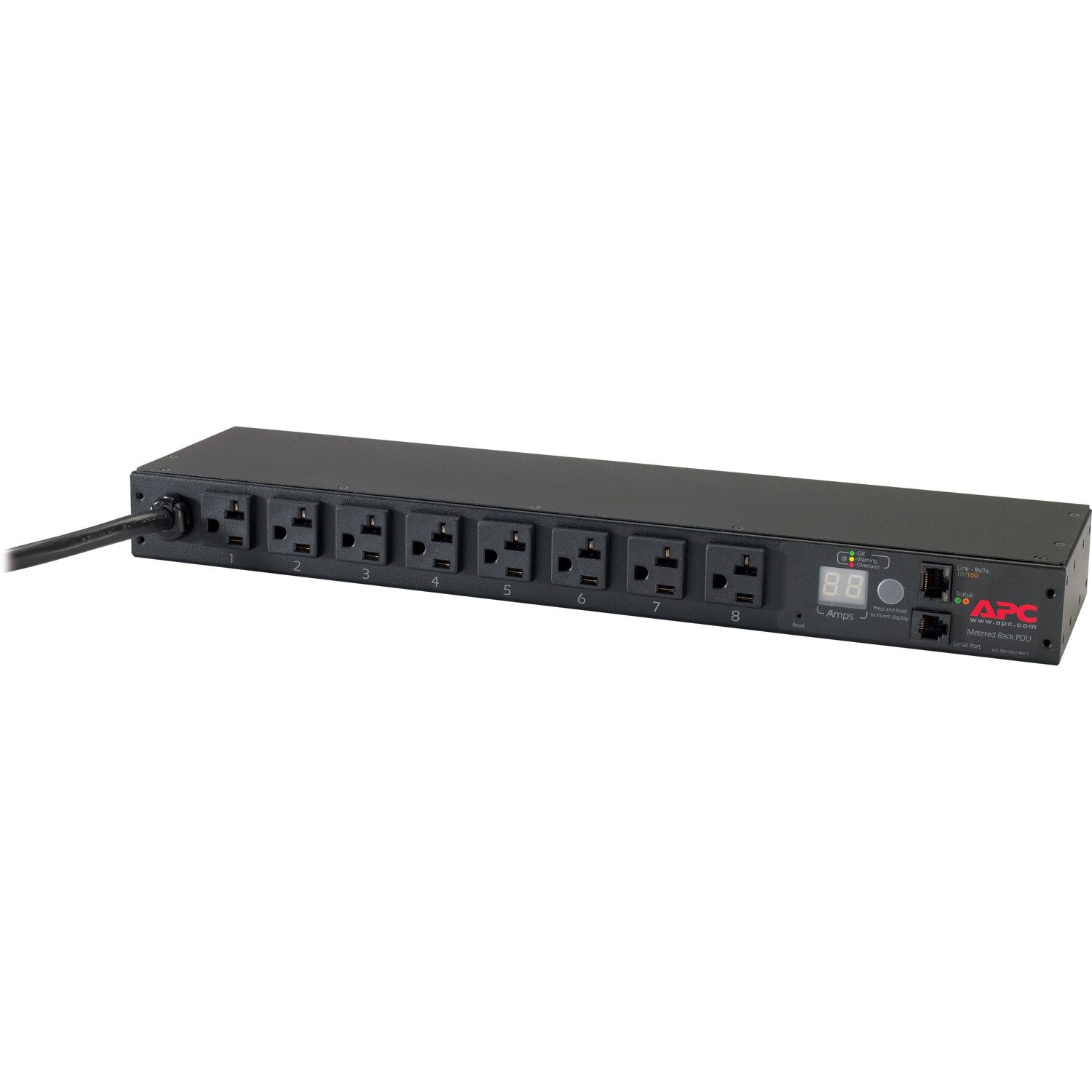 Rack PDU, Metered, 1U, 20A, 120V, (8) 5-20