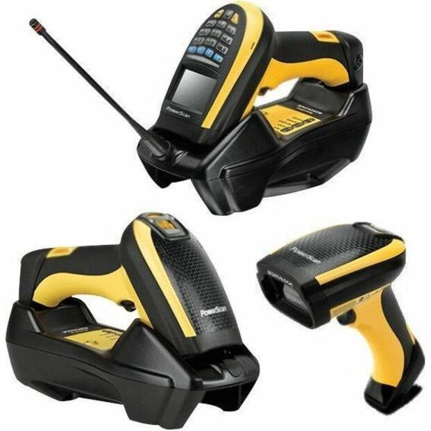 Datalogic PowerScan PM9501 Rugged Entertainment, Warehouse, Logistics, Inventory, Sorting Handheld Barcode Scanner Kit - Wireless Connectivity - Yellow - Network Cable Included