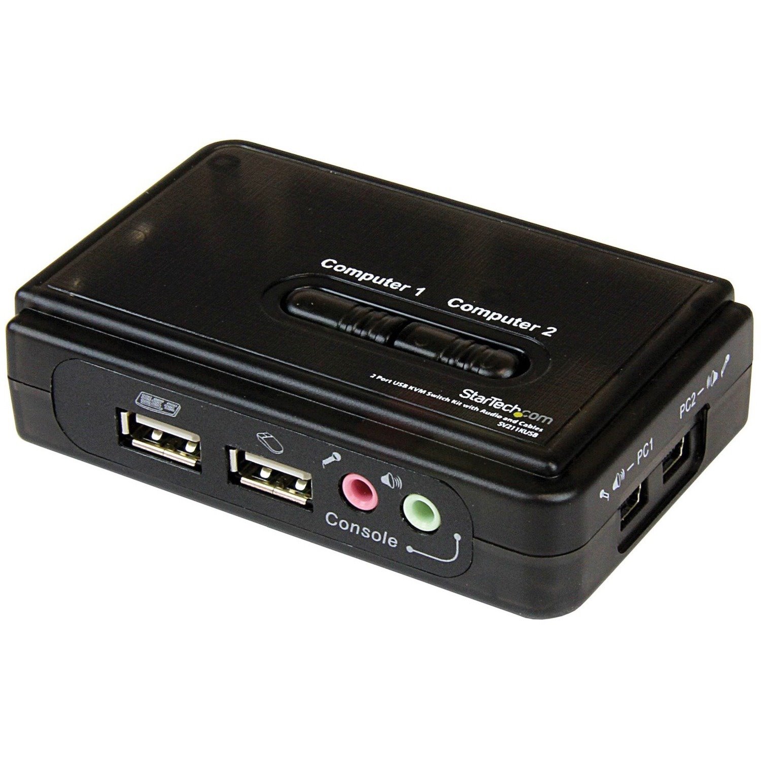 StarTech.com 2 Port USB KVM Kit with Cables and Audio Switching - KVM / audio switch - USB - 2 ports - 1 local user