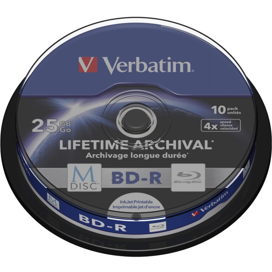Verbatim Blu-ray Recordable Media - BD-R - 4x - 25 GB - 10