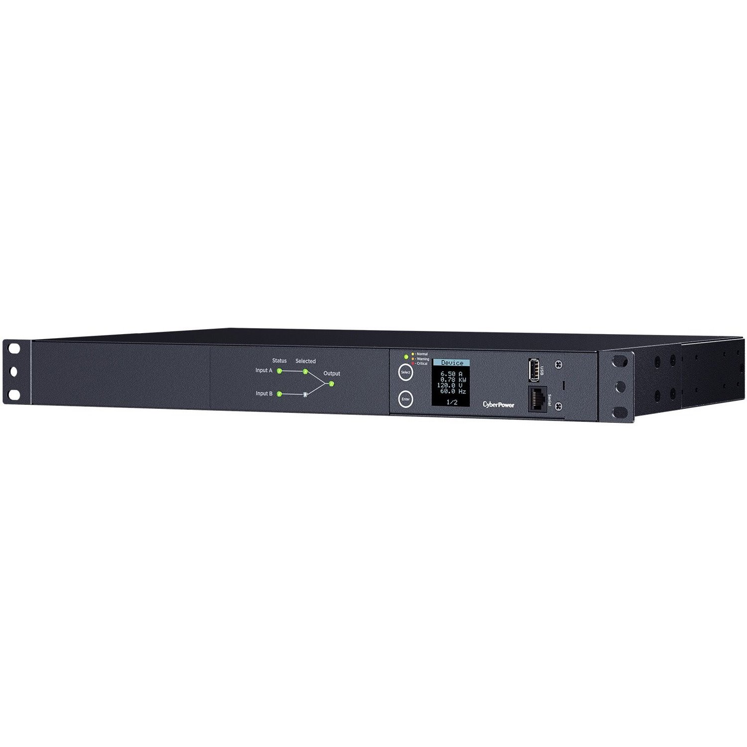 CyberPower PDU24002 Single Phase 100 - 120 VAC 20A Metered ATS PDU