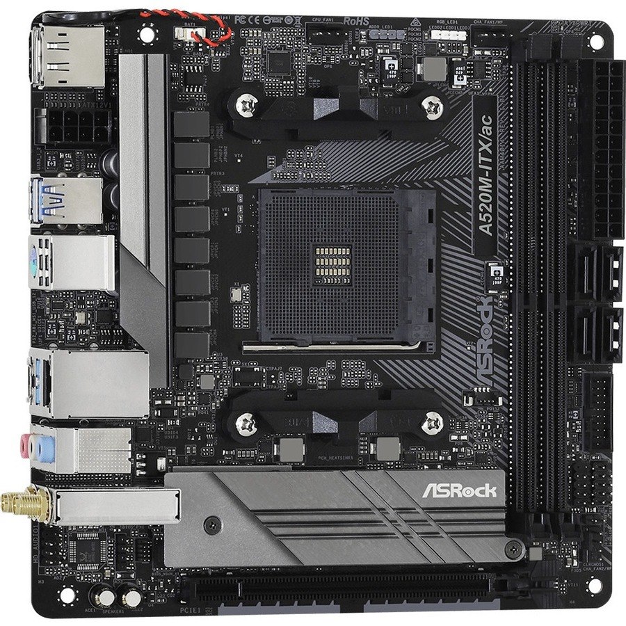 ASRock A520M-ITX/ac Desktop Motherboard - AMD A520 Chipset - Socket AM4 - Mini ITX