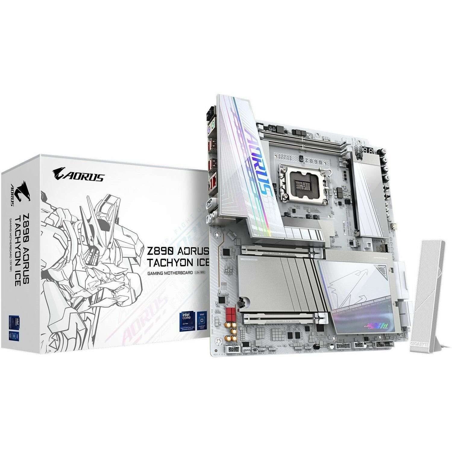 Aorus Ultra Durable Z890 A TACHYON ICE Gaming Desktop Motherboard - Intel Z890 Chipset - Socket LGA-1851 - Extended ATX