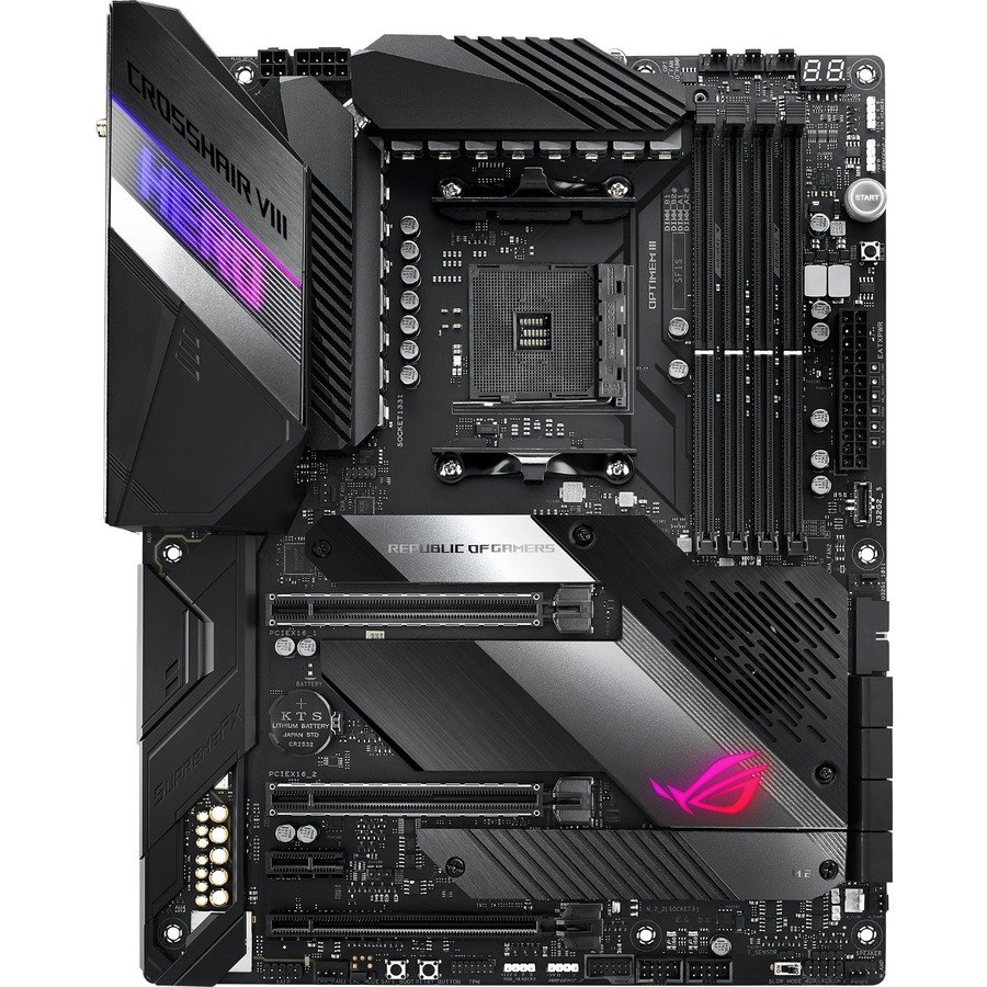 Asus ROG Crosshair VIII Hero Desktop Motherboard - AMD X570 Chipset - Socket AM4 - ATX