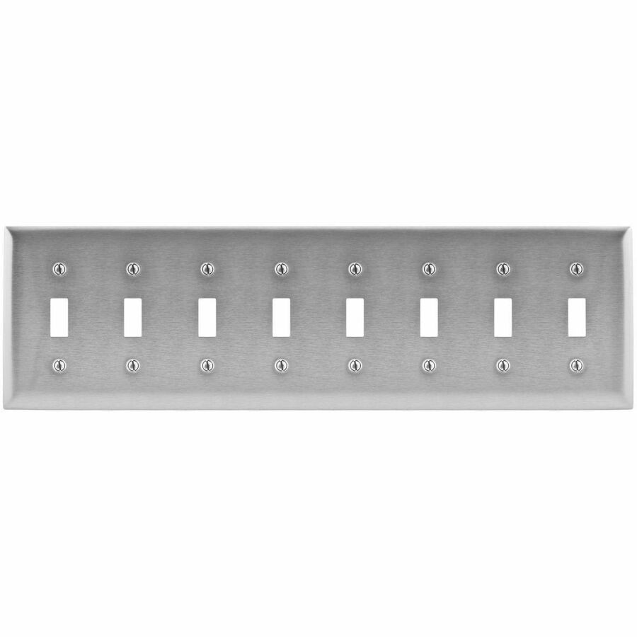 Hubbell Wallplate, 8-G, Switch, SS
