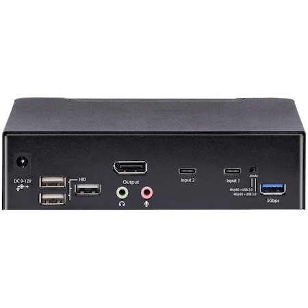 StarTech.com USB-C KVM Switch, 2 Port DisplayPort KVM w/ 4K 60Hz UHD HDR Video, 3.5mm Audio, USB Type-C KVM Switch, 6x USB Hub Ports, Thunderbolt 3/4 Compatible - Hot Key Switching