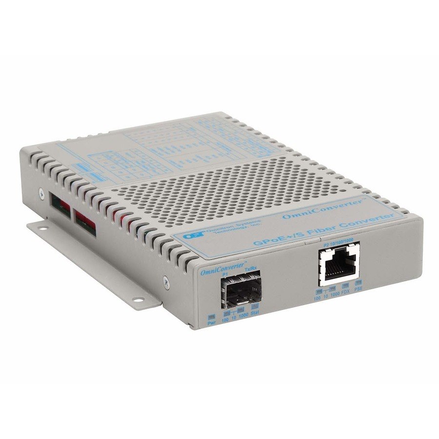 OmniConverter 10/100/1000 PoE+ Gigabit Ethernet Fiber Media Converter Switch RJ45 SFP Wide Temp