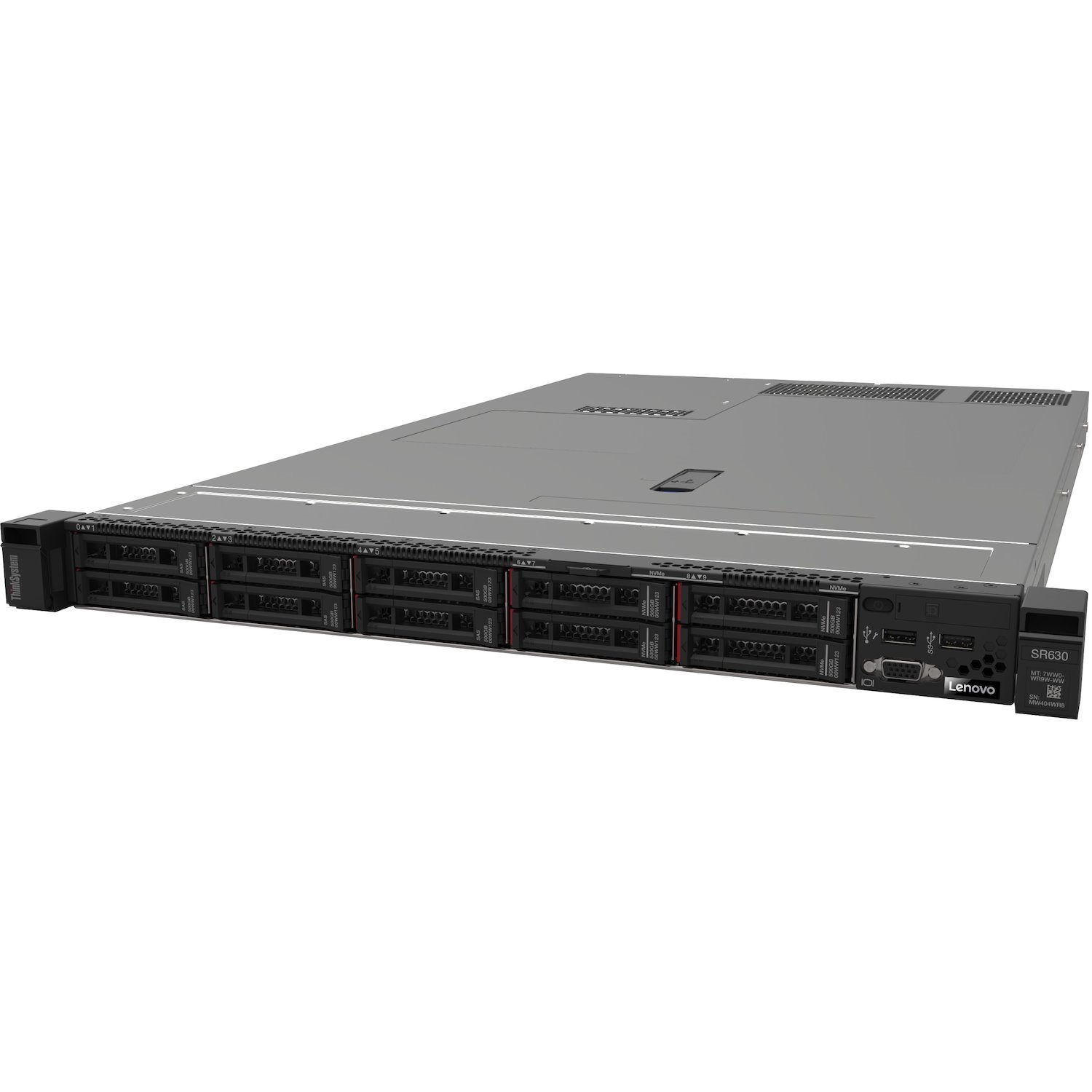 Lenovo ThinkSystem SR630 7X02A0A9EA 1U Rek Server - 1 Xeon Silver 4208 2,10 GHz - 16 GB RAM - 12Gb/s SAS, Serieel ATA/600 controller