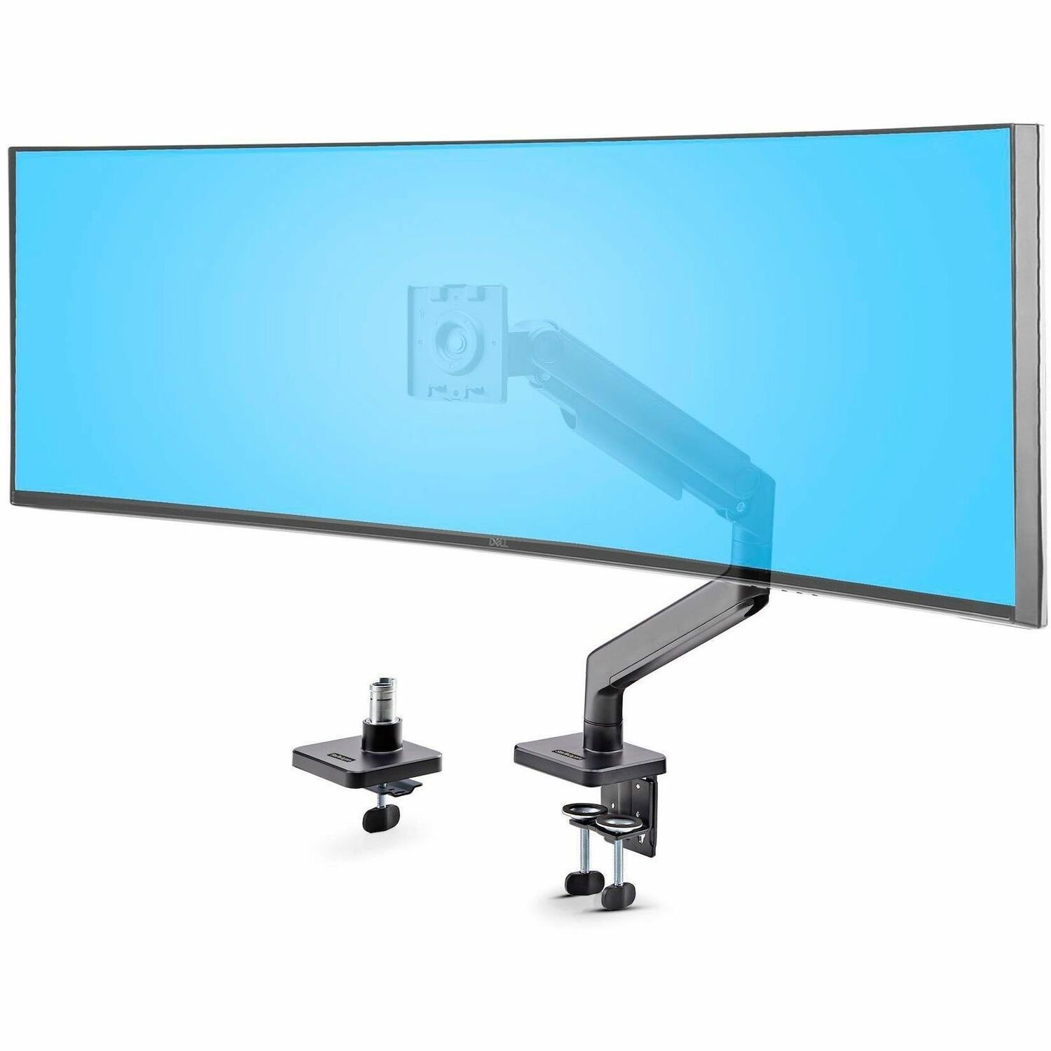 StarTech.com Monitor Arm voor Bureau, Tot 49in 32:9 Ultrawide Curved Monitors, VESA 75x75/100x100, Mechanische Springveer Arm, Max 20kg
