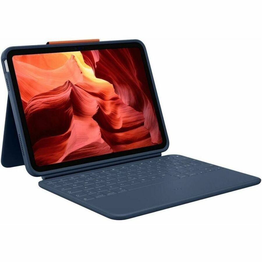 Logitech Rugged Combo 4 Touch Tastatur/Cover (Folie) f&uuml;r 27,7 cm (10,9 Zoll) Apple iPad (10. Generation) Tablet - Blau