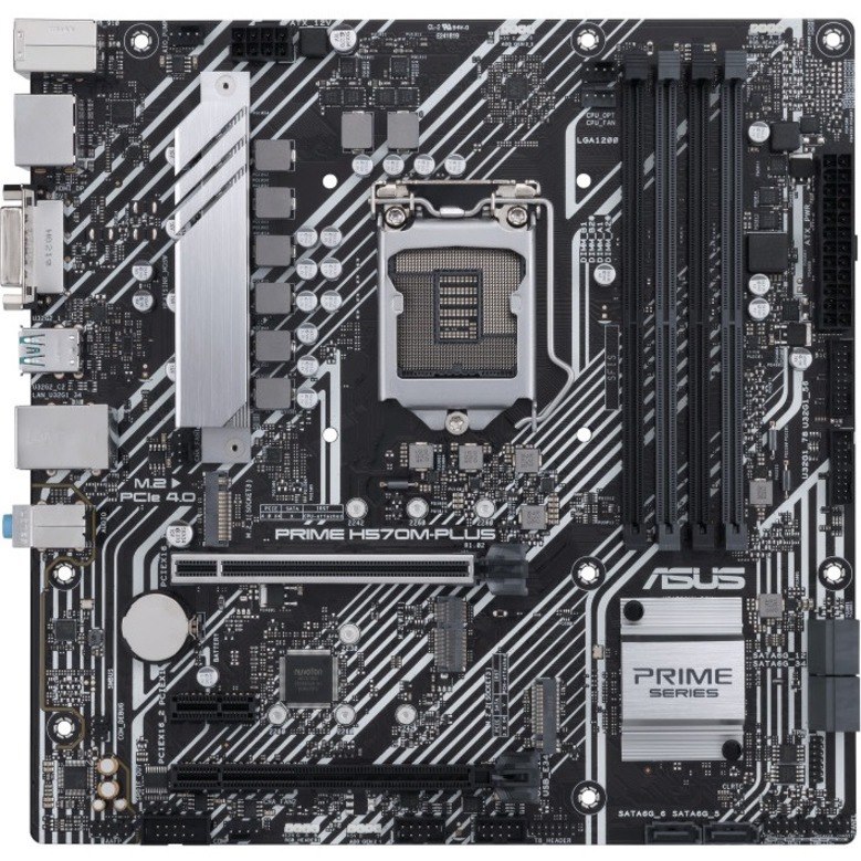 Asus Prime H570M-PLUS/CSM Desktop Motherboard - Intel H570 Chipset - Socket LGA-1200 - Intel Optane Memory Ready - Micro ATX