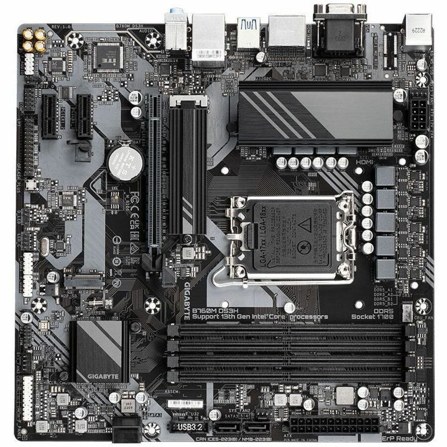 Gigabyte Ultra Durable B760M DS3H Desktop Motherboard - Intel B760 Chipset - Socket LGA-1700 - Micro ATX