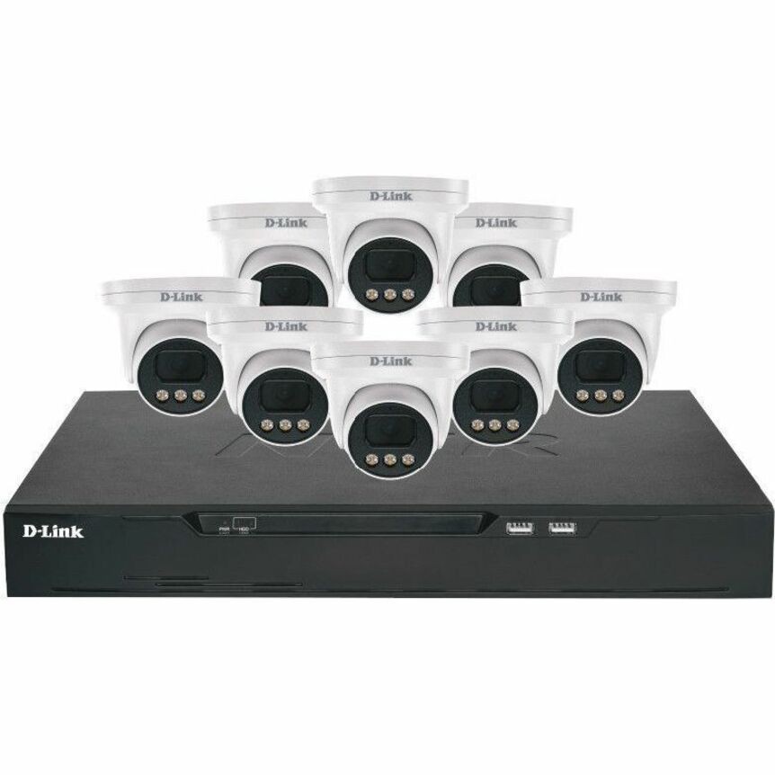 D-LINK VIGILANCE SURVEILLANCE KIT WITH 16CH NVR 8 X 8MP TURRET CAMERAS (4TB HDD INCLUDED)