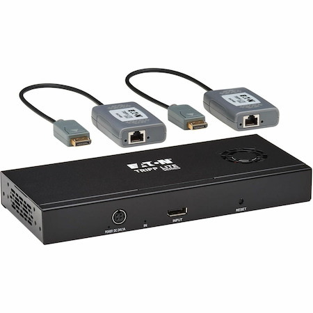 Eaton Tripp Lite Series 2-Port DisplayPort to DisplayPort Splitter/Extender Kit over Cat6, MST Hub, 8K/4K 60 Hz, DP 1.4, Up to 230 ft. (70 m), TAA