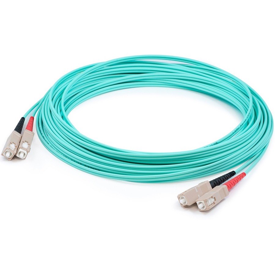 AddOn 6m SC (Male) to SC (Male) Aqua OM3 Duplex Fiber OFNR (Riser-Rated) Patch Cable