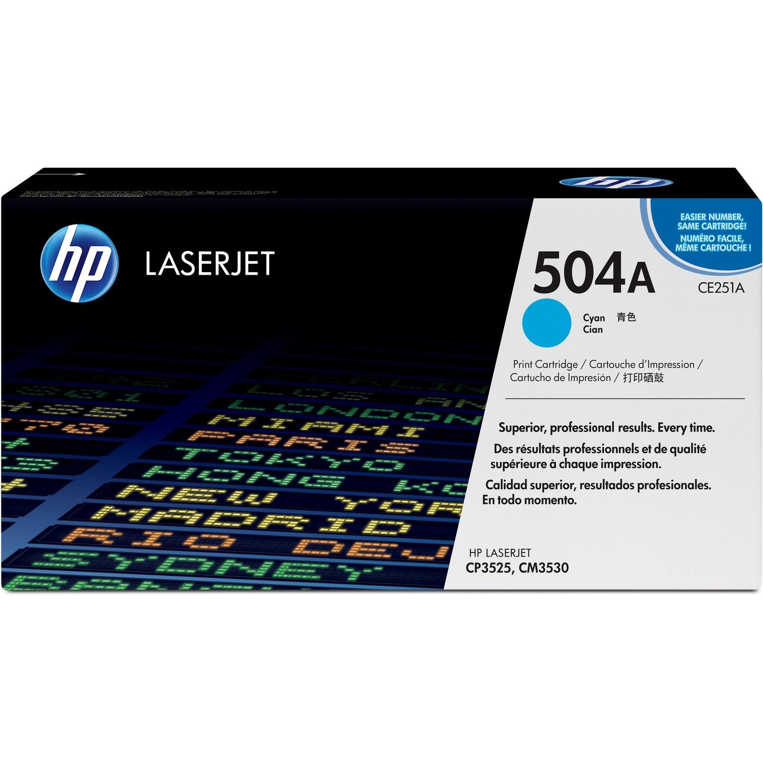 HP 504A (CE251AG) Original Laser Toner Cartridge - Single Pack - Cyan - 1 Each