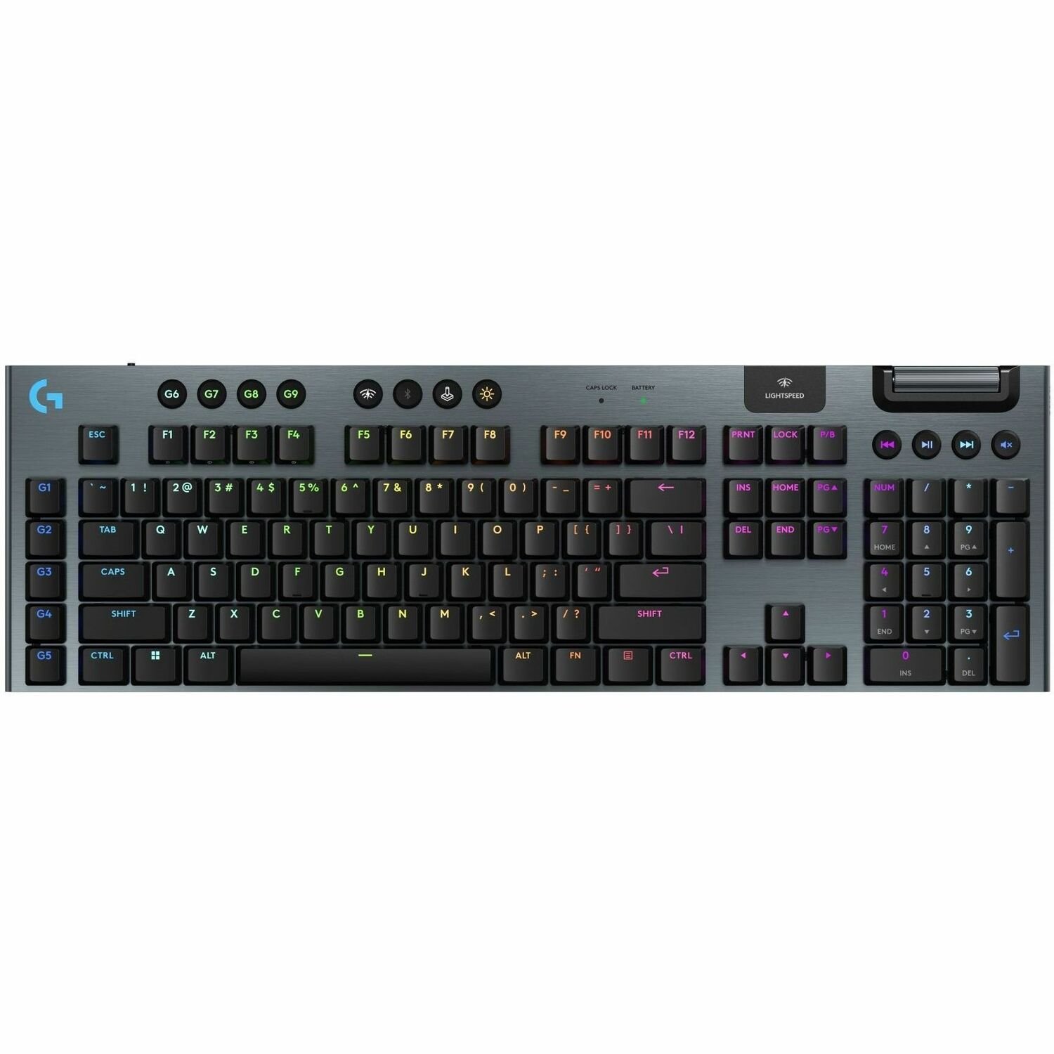 Logitech G915 X LIGHTSPEED Low-Profile Wireless Gaming Keyboard, Double-Shot PBT Keycaps, Fully Programmable Keys, RGB Backlighting, Sleek Aluminum Finishing, GL Red Linear Switches - PC/Mac