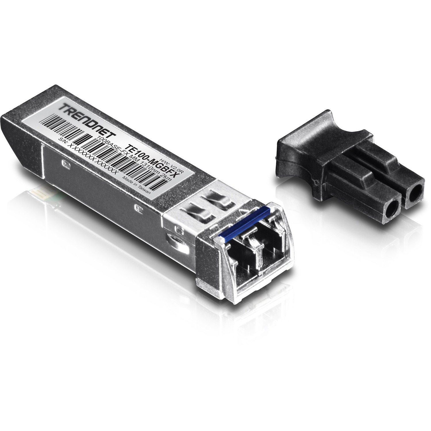 TRENDnet SFP to RJ45 100Base-FX Multi-Mode LC Module, TE100-MGBFX, Compatible with Mini-GBIC, Supports 1310 nm, Up to 155 Mbps, Hot-Pluggable, Up to 2 Km (1.2 Miles), Lifetime Protection