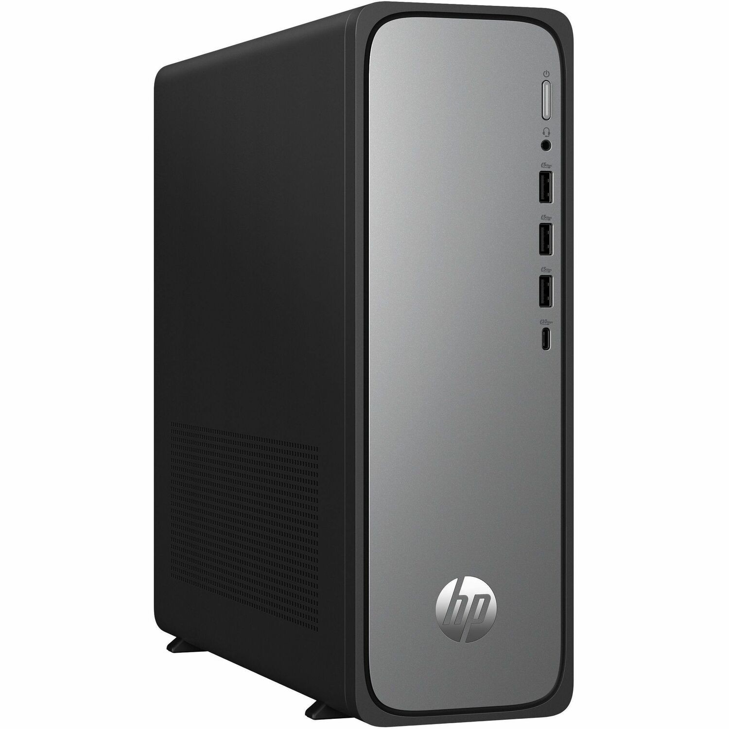 HP OmniDesk s03-0000i S03-0039 Desktop Computer - Intel Core i3 14th Gen i3-14100 - 8 GB - 512 GB PCI Express NVMe 4.0 SSD - Slim Tower - Meteor Silver, Jack Black - Refurbished