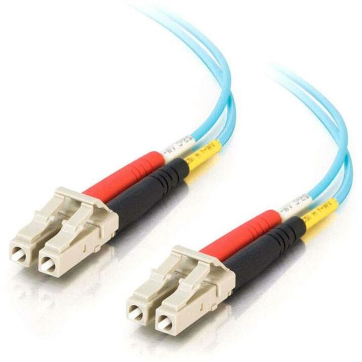 C2G 2m LC-LC 10Gb 50/125 OM3 Duplex Multimode PVC Fiber Optic Cable - Aqua