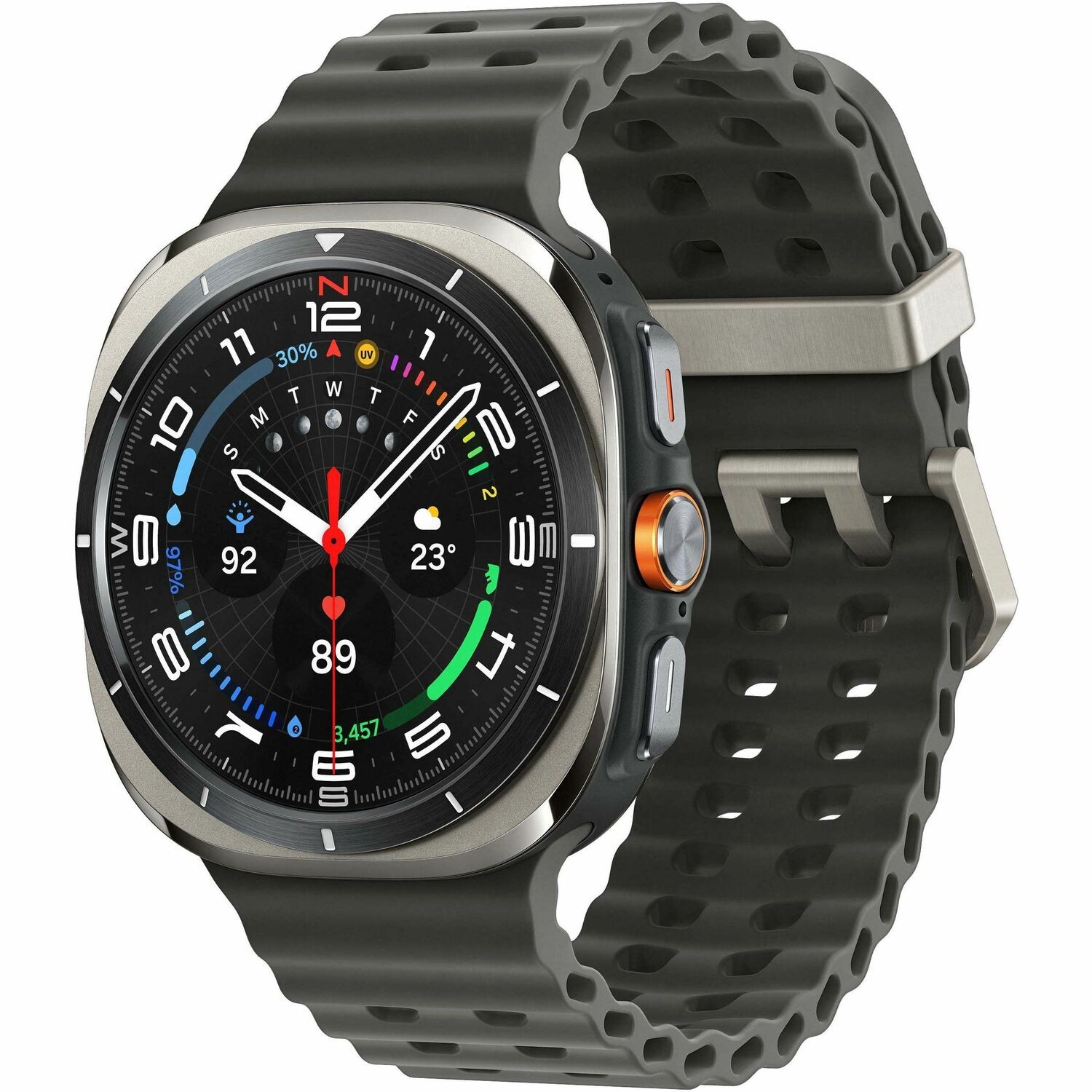 Samsung Galaxy Watch Ultra SM-L705F Smartwatch - 47,40 mm Case Height - 47,10 mm Case Width - Titanium-zilver Body Color - Titanium, Zilver Band Color - Draadloos LAN - 4G - LTE