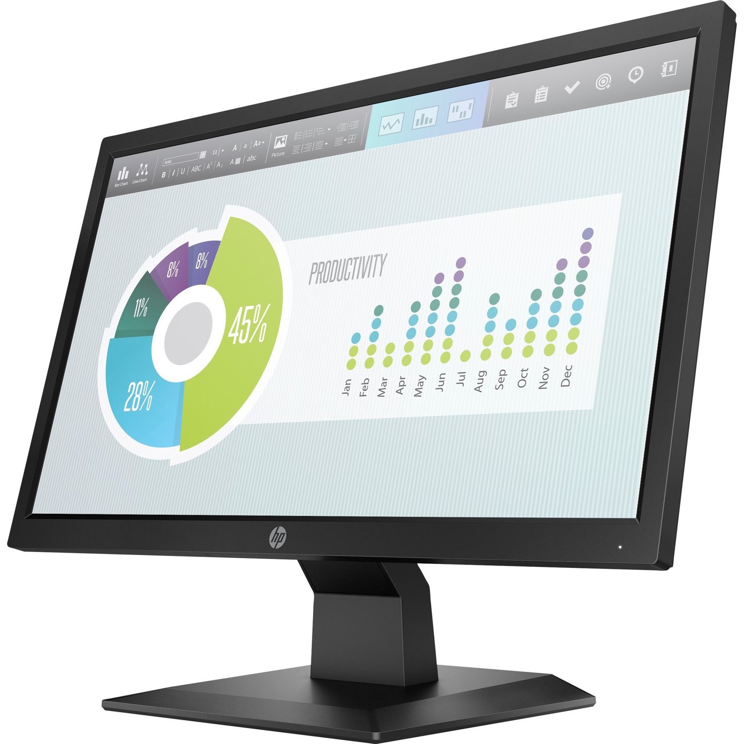 HP P204v 20" Class HD+ LCD Monitor - 16:9