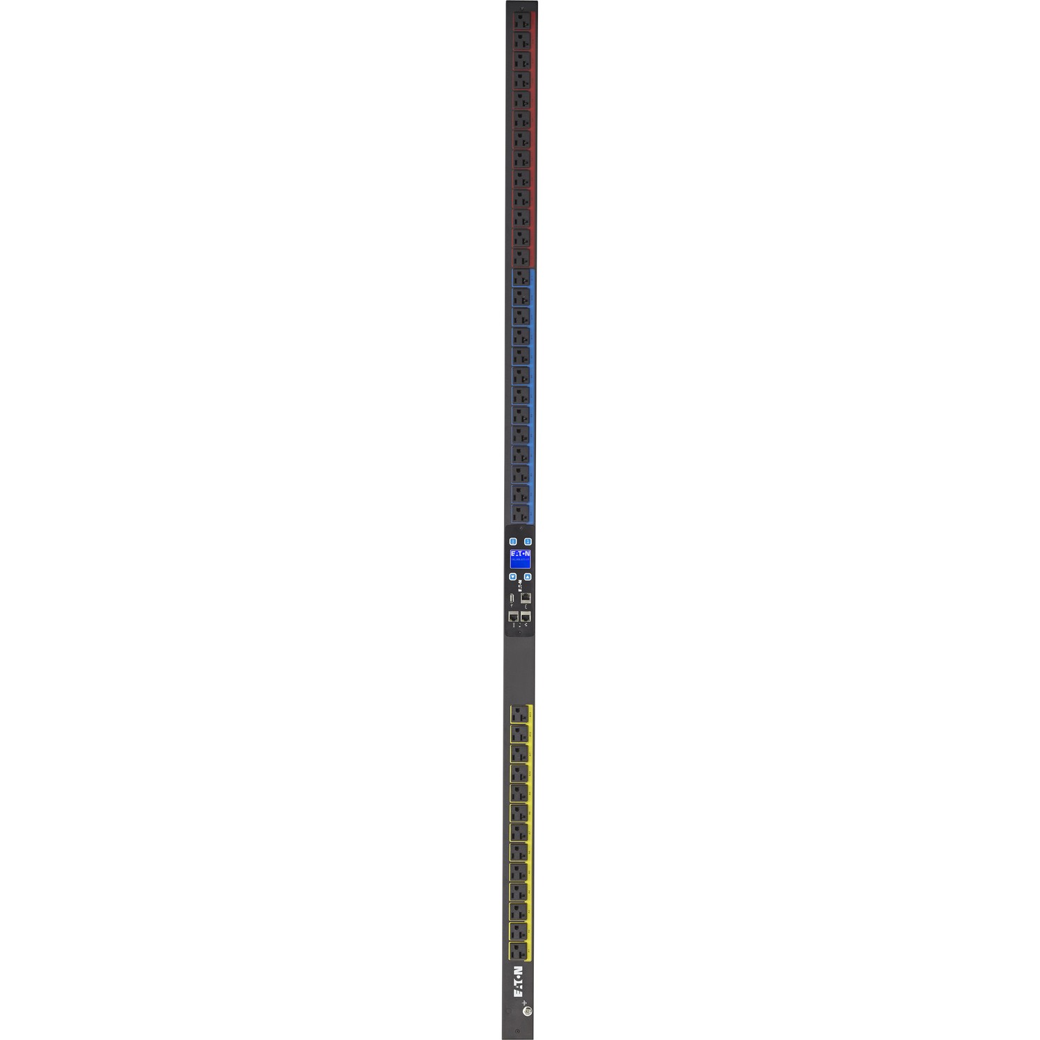 Eaton Metered Input rack PDU, 0U, L21-20P input, 5.76 kW max, 120/208V, 16A, 10 ft cord, Three-phase, Outlets: (39) 5-20R