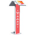 CTA Digital Dual Enclosure Locking Floor Stand Kiosk with Customized Graphic Insert (White)