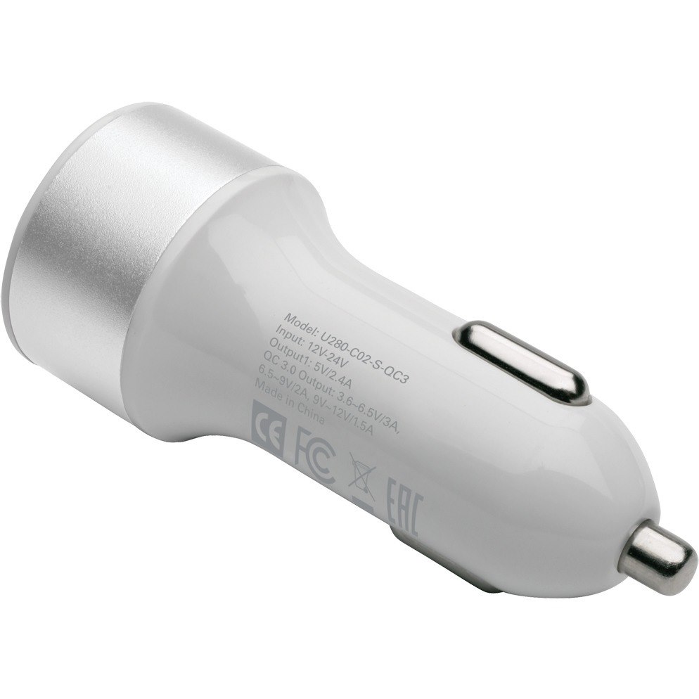 Eaton Tripp Lite Series Dual-Port USB Car Charger for Tablets and Cell Phones with Qualcomm Quick Charge 3.0 Technology