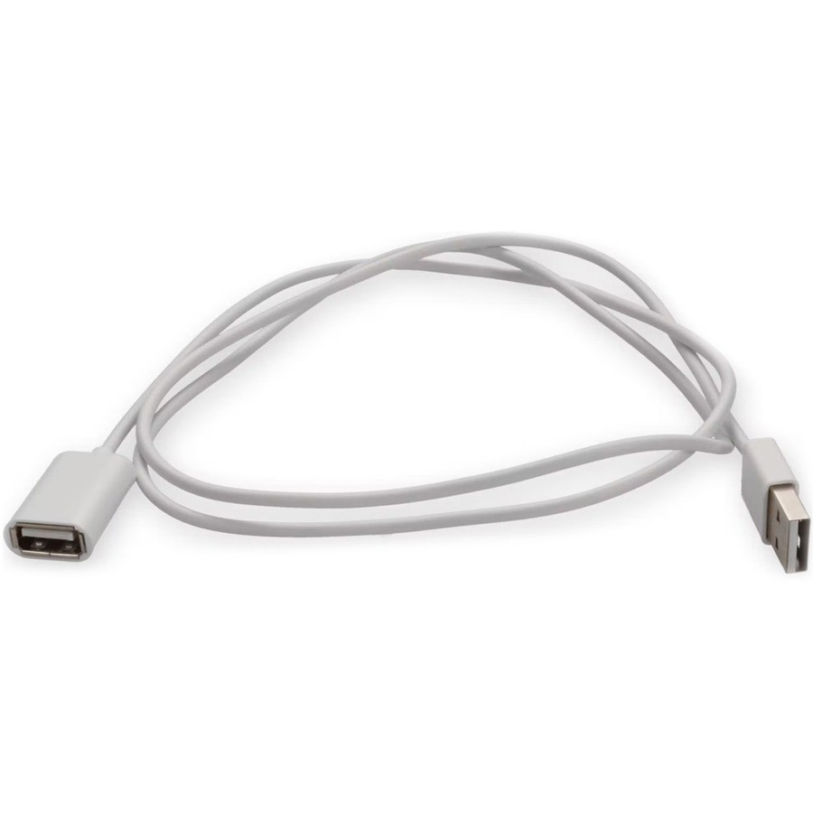 AddOn 2m USB A 2.0 Male to USB B 2.0 Female White Cable