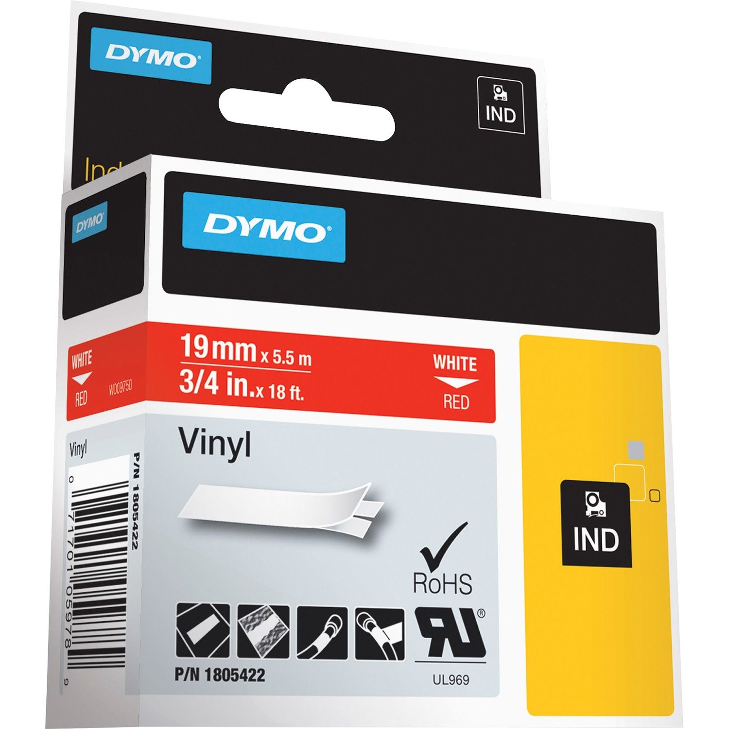 Dymo Colored 3/4" Vinyl Label Tape