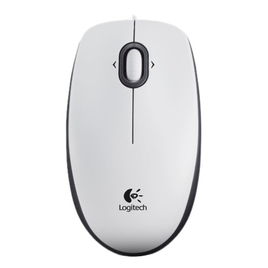 Logitech M100 Mouse - USB - Optical - 3 Button(s) - White