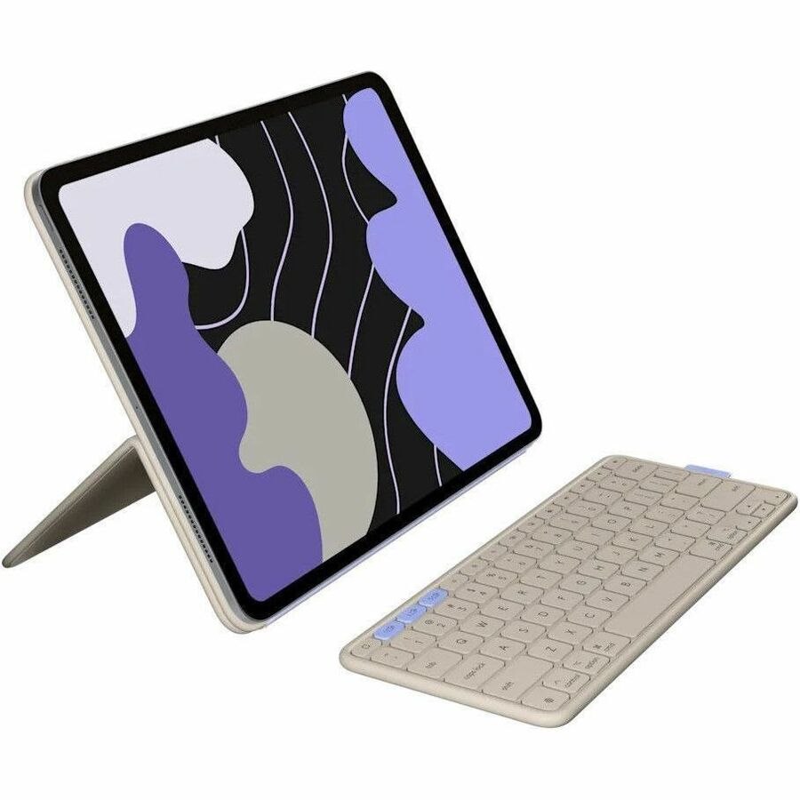Logitech Flip Folio Keyboard/Cover Case for 13" Apple iPad Pro, iPad Air Tablet - Sand