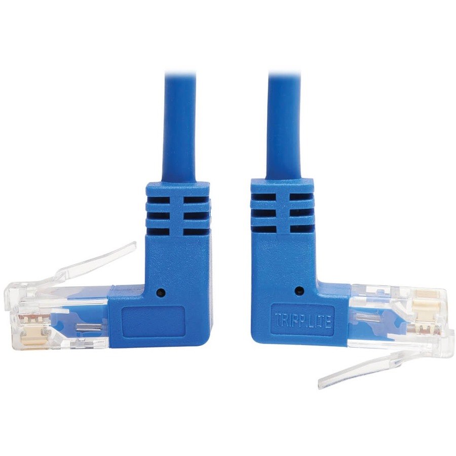 Eaton Tripp Lite Series Up/Down-Angle Cat6 Gigabit Molded Slim UTP Ethernet Cable (RJ45 Up-Angle M to RJ45 Down-Angle M), Blue, 7 ft. (2.13 m)