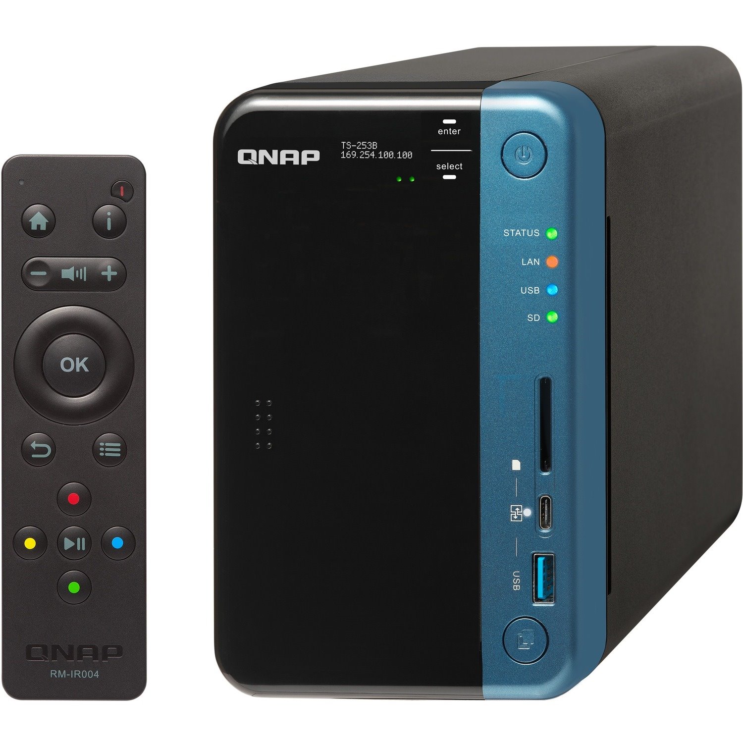 QNAP Turbo NAS TS-253B 2 x Total Bays SAN/NAS Storage System Celeron J3455 Quad-core (4 Core) 1.50 GHz - 4 GB RAM - DDR3L SDRAM Desktop