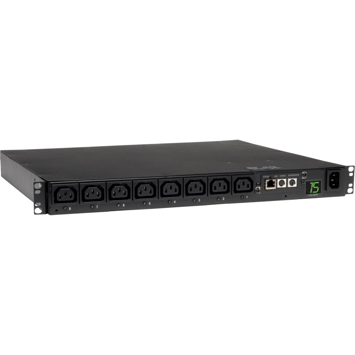 Eaton 2.5kW Single-Phase 208/230V Switched PDU - LX Platform, 8 C13 Outlets, C14 Input 2m Cord, 1U Rack-Mount, TAA