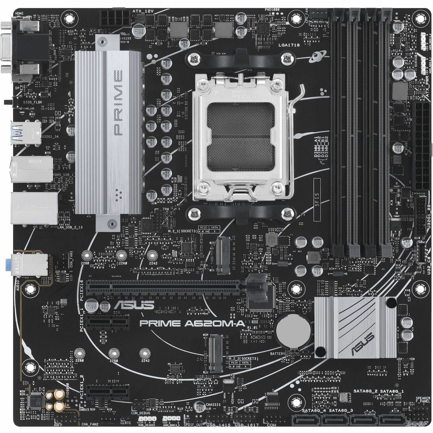 Asus Prime PRIME A620M-A-CSM Desktop Motherboard - AMD A620 Chipset - Socket AM5 - Micro ATX