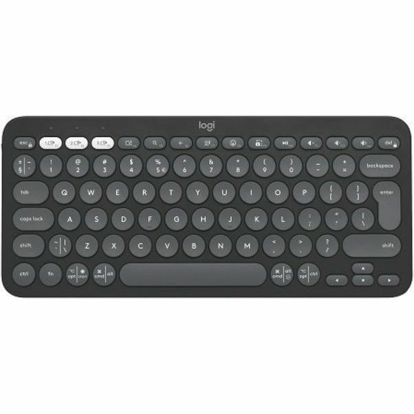 Logitech Pebble Keys 2 K380s Keyboard - Wireless Connectivity - USB Interface - English (US) - Tonal Graphite