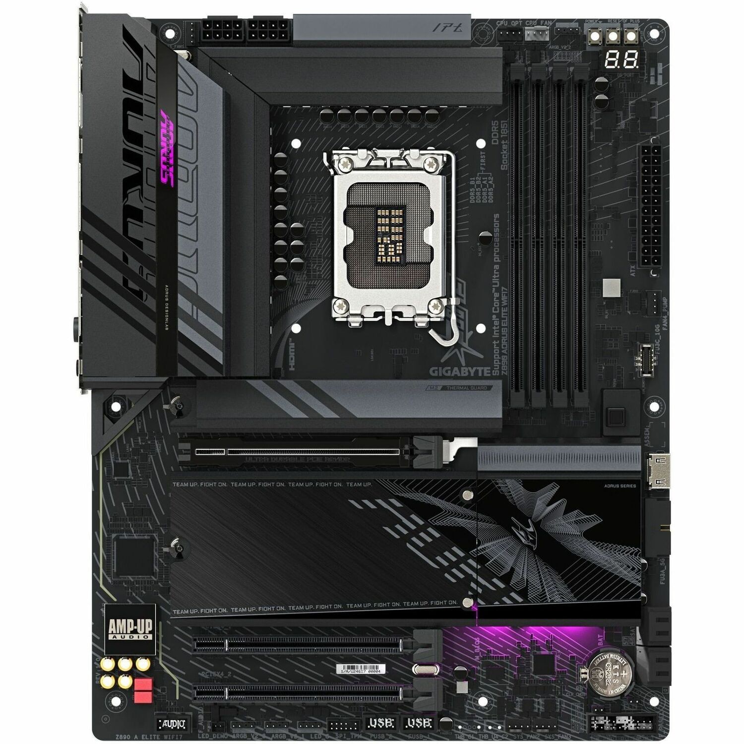 Aorus Ultra Durable Z890 AORUS ELITE WIFI7 Gaming Desktop Motherboard - Intel Z890 Chipset - Socket LGA-1851 - ATX