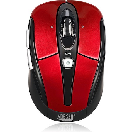 Adesso iMouse S60R Mouse - Radio Frequency - USB - Optical - 6 Button(s) - Red