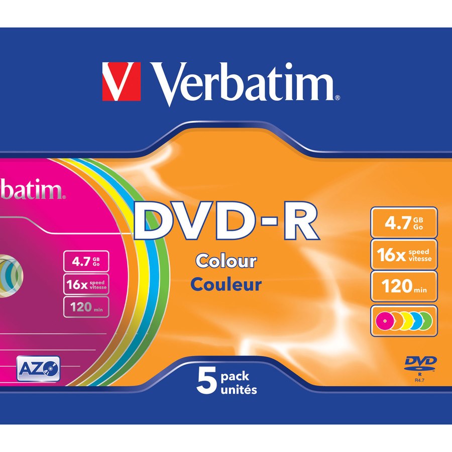 Verbatim 43557 DVD Recordable Media - DVD-R - 16x - 4.70 GB - 5