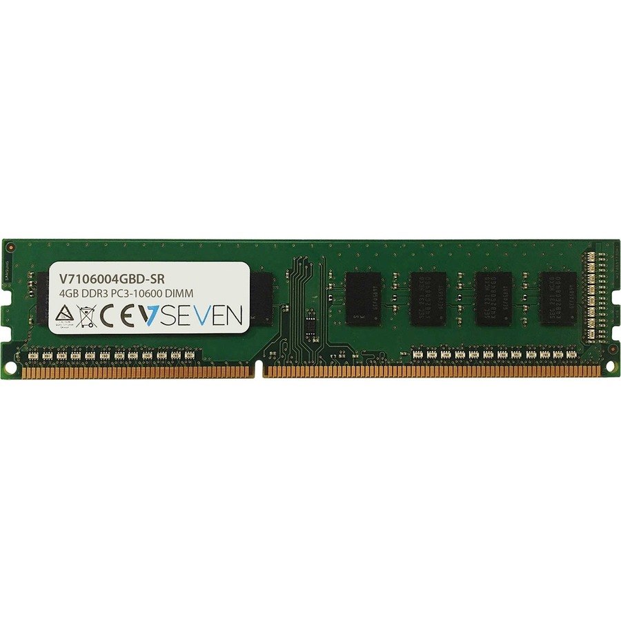 V7 V7106004GBD-SR RAM Module - 4 GB - DDR3-1333/PC3-10600 DDR3 SDRAM - 1333 MHz Single-rank Memory - CL9