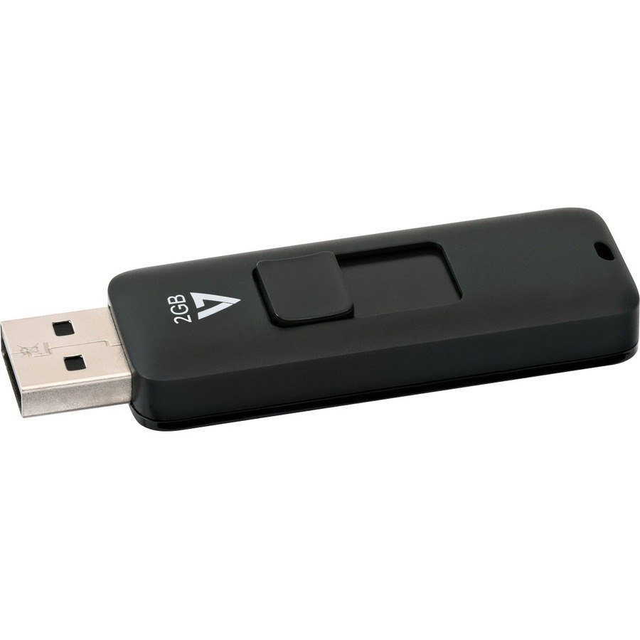 V7 VF22GAR-3N2GB USB 2.0 Flash Drive - With Retractable USB connector