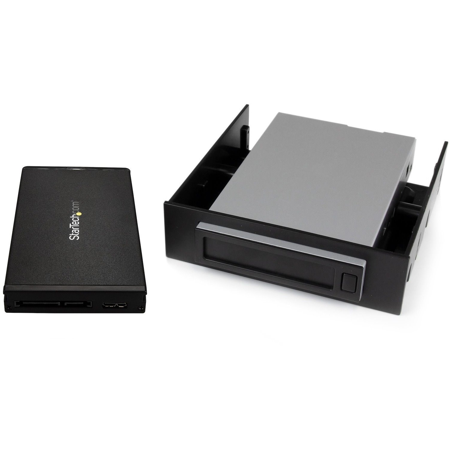 StarTech.com Drive Enclosure for 3.5" , 5.25" SATA/600 - USB 3.1 Micro-B Host Interface - UASP Support Internal/External - Black