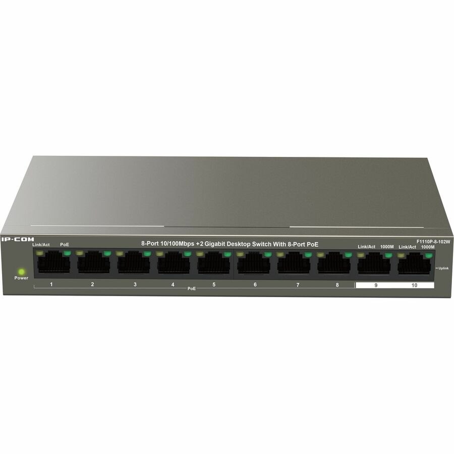 Tenda 8-Port 10/100Mbps+2 Gigabit Desktop Switch With 8-Port PoE