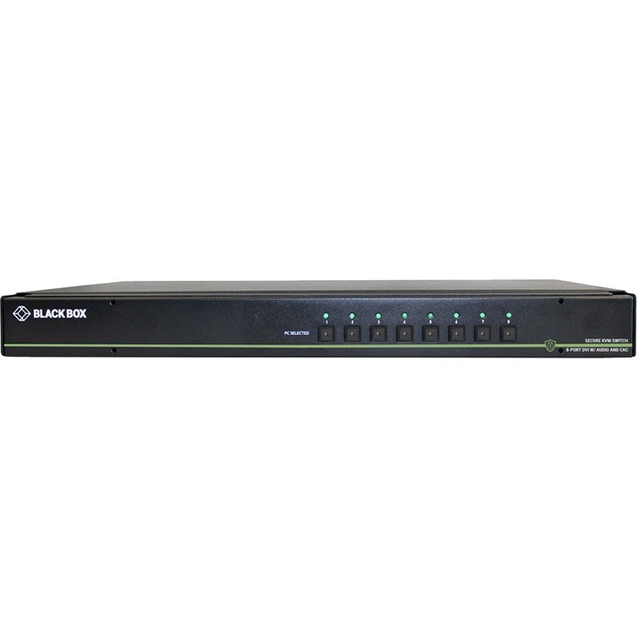 Black Box NIAP 3.0 Secure 8-Port Dual-Head DVI-I KVM Switch, CAC