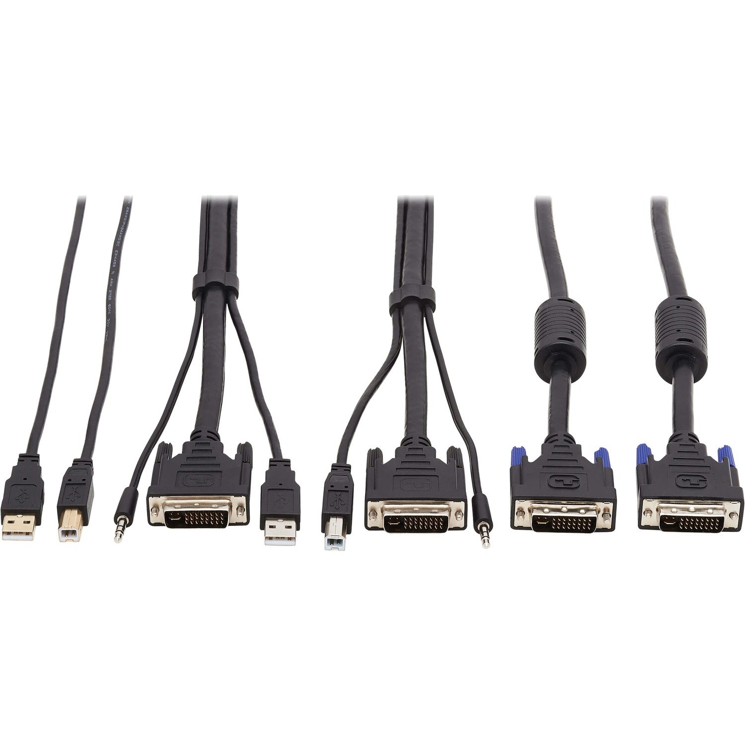 Eaton Tripp Lite Series DVI KVM Cable Kit - DVI, USB, 3.5 mm Audio (3xM/3xM) + USB (M/M) + DVI (M/M), 10 ft. (3.05 m)