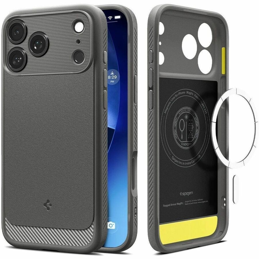 Spigen Rugged Armor Robuust Case voor Apple iPhone 17 Pro Smartphone - Grijs